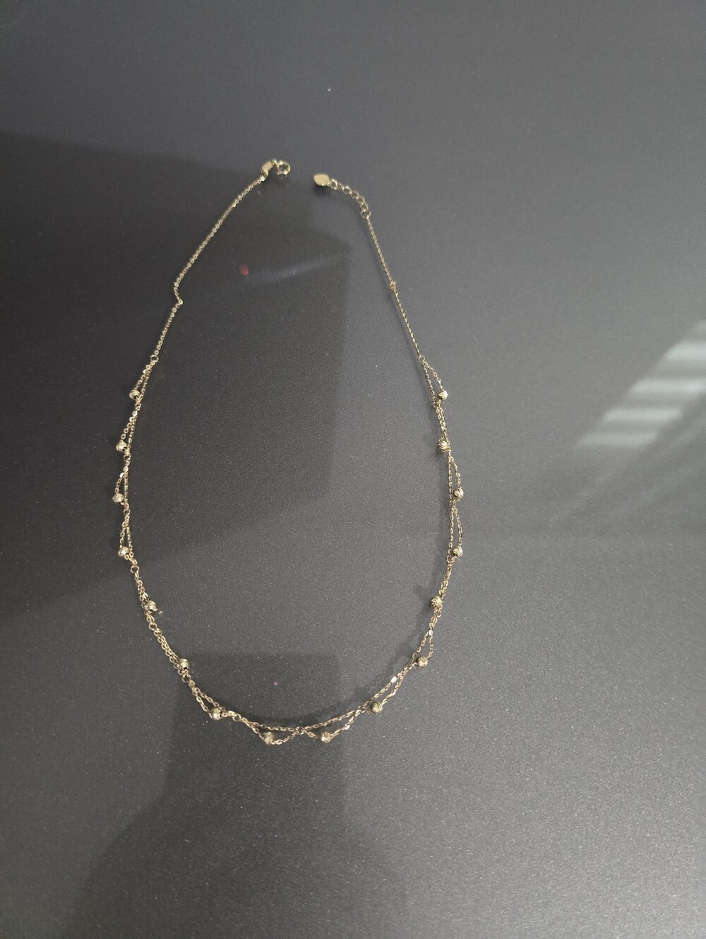 14 K Gold Teardrop Beaded Chain Necklace - Women's Jewelry - Picture 7 of 14